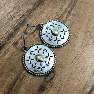 Silver and Golden Dangling Earrings